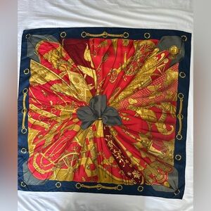 Elegant Red and Gold Scarf